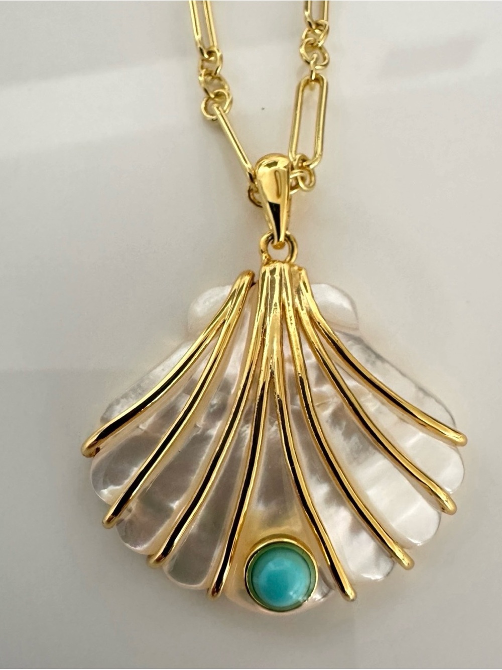 ASHA Marina Shell Charm on 17”mixed link chain ✨NWT✨ - Picture 3 of 9